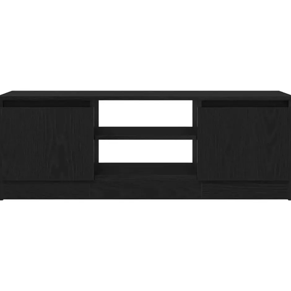 vidaXL - TV-meubel met legplank en 2 deuren - Zwart eiken - 102x30x36 cm
