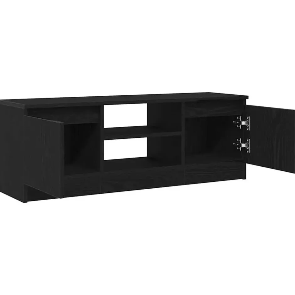vidaXL - TV-meubel met legplank en 2 deuren - Zwart eiken - 102x30x36 cm
