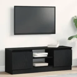 vidaXL - TV-meubel met legplank en 2 deuren - Zwart eiken - 102x30x36 cm