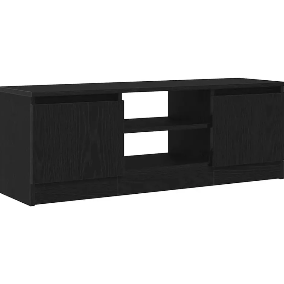 vidaXL - TV-meubel met legplank en 2 deuren - Zwart eiken - 102x30x36 cm