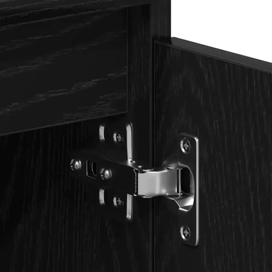 vidaXL - TV-meubel met 4 vakken 2 deuren - Zwart eiken - 102x35x50 cm