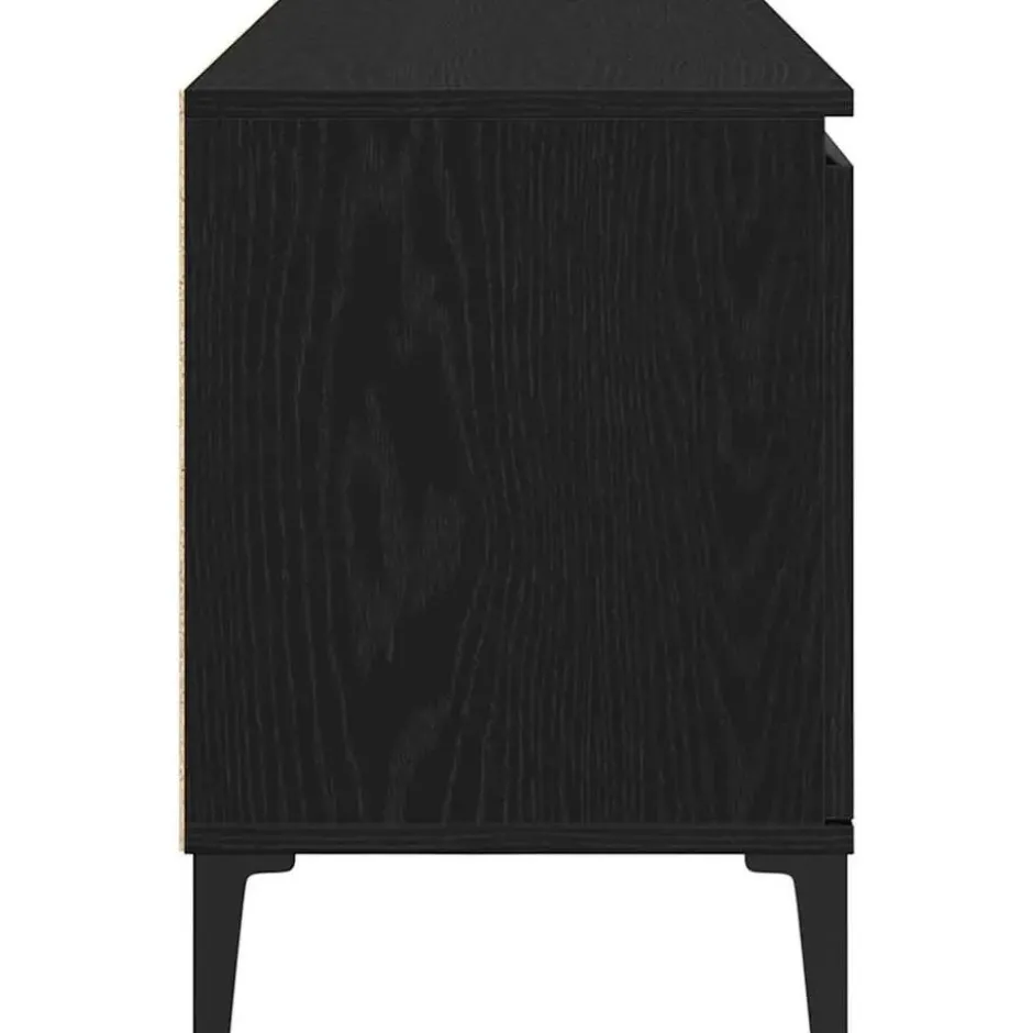 vidaXL - TV-meubel met 4 vakken 2 deuren - Zwart eiken - 102x35x50 cm