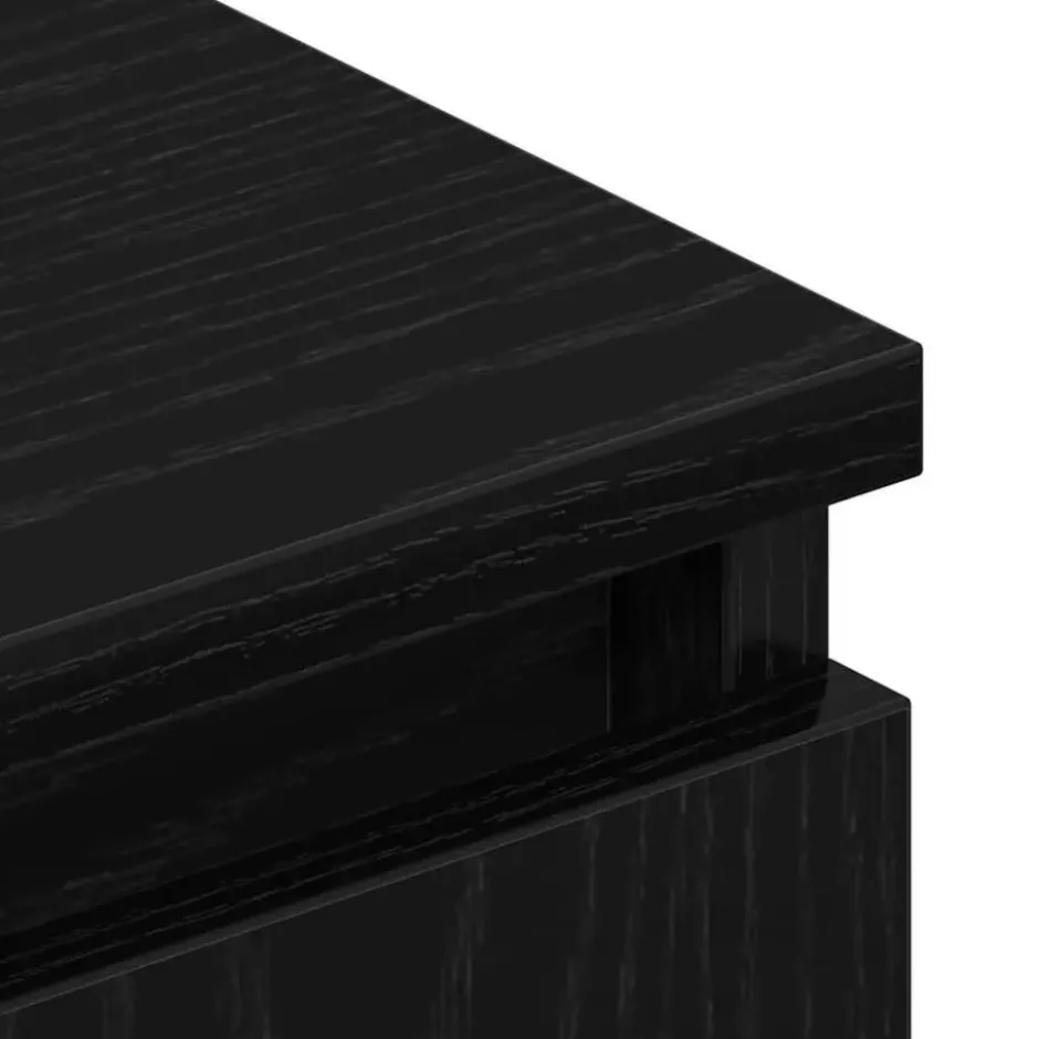 vidaXL - TV-meubel met 4 vakken 2 deuren - Zwart eiken - 102x35x50 cm