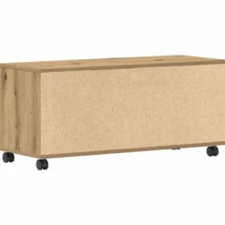 vidaXL - TV-meubel met 4 vakken en 4 wielen - Artisanaal eiken - 90x35x35 cm