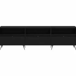 vidaXL - TV-meubel 3 vakken 3 deuren - Zwart eiken - Hout - 150x30x44.5 cm