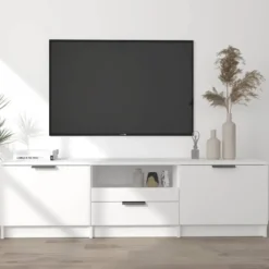 vidaXL - Tv-meubel - Wit - Bewerkt hout