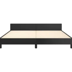 vidaXL - Tweepersoonbed zonder matras - Zwart - Kunstleer - 160x200 cm