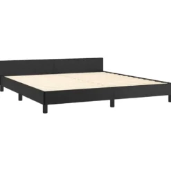 vidaXL - Tweepersoonbed zonder matras - Zwart - Kunstleer - 160x200 cm