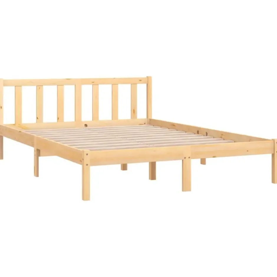 vidaXL - Tweepersoonsbedden - Bruin - Grenenhout - 140 x 200 cm