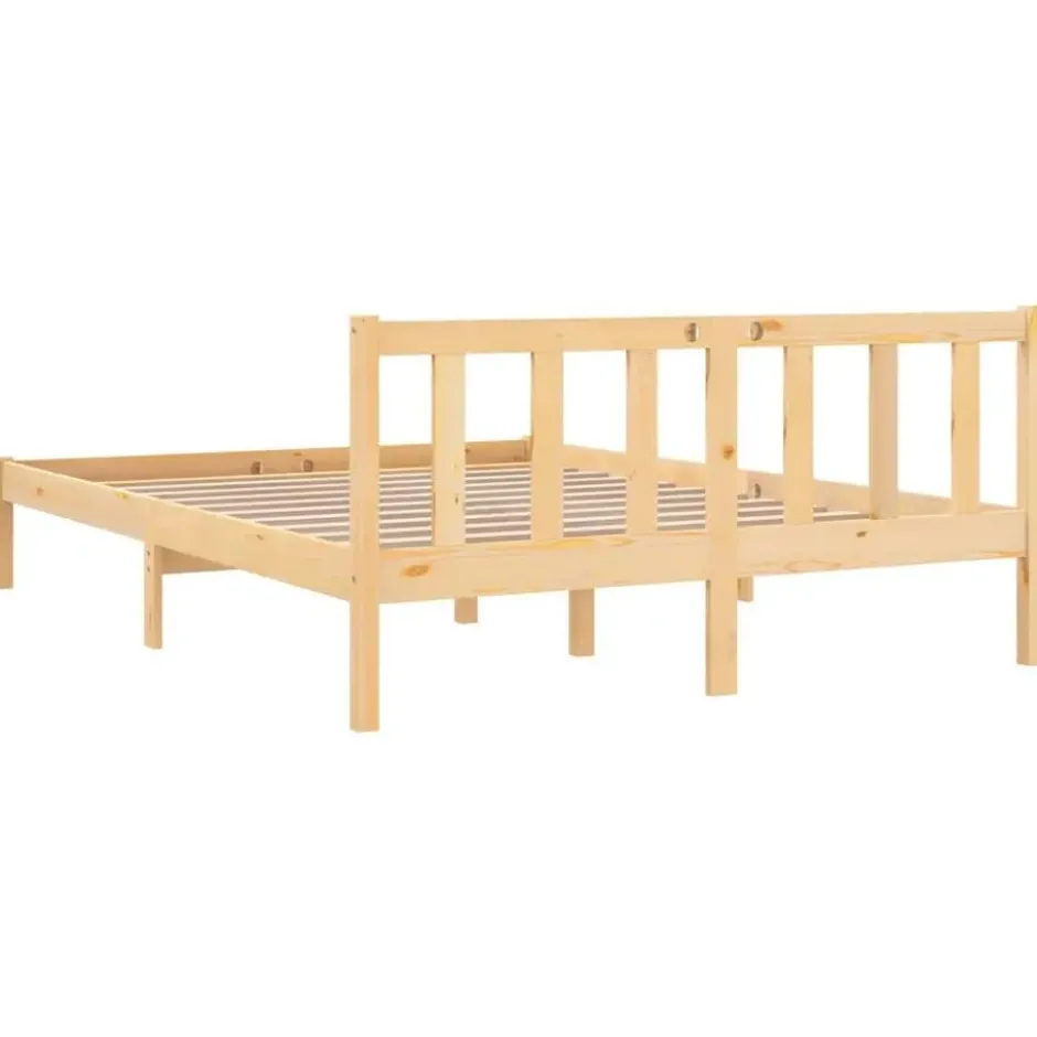 vidaXL - Tweepersoonsbedden - Bruin - Grenenhout - 140 x 200 cm