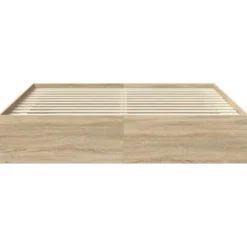 vidaXL - Tweepersoonsbed met opbergruimte - Sonoma eikenkleurig - 180x200 cm