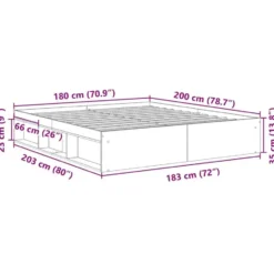 vidaXL - Tweepersoonsbed met opbergruimte - Sonoma eikenkleurig - 180x200 cm