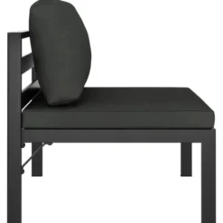 vidaXL - Tweezitsbank - Antraciet - Aluminium