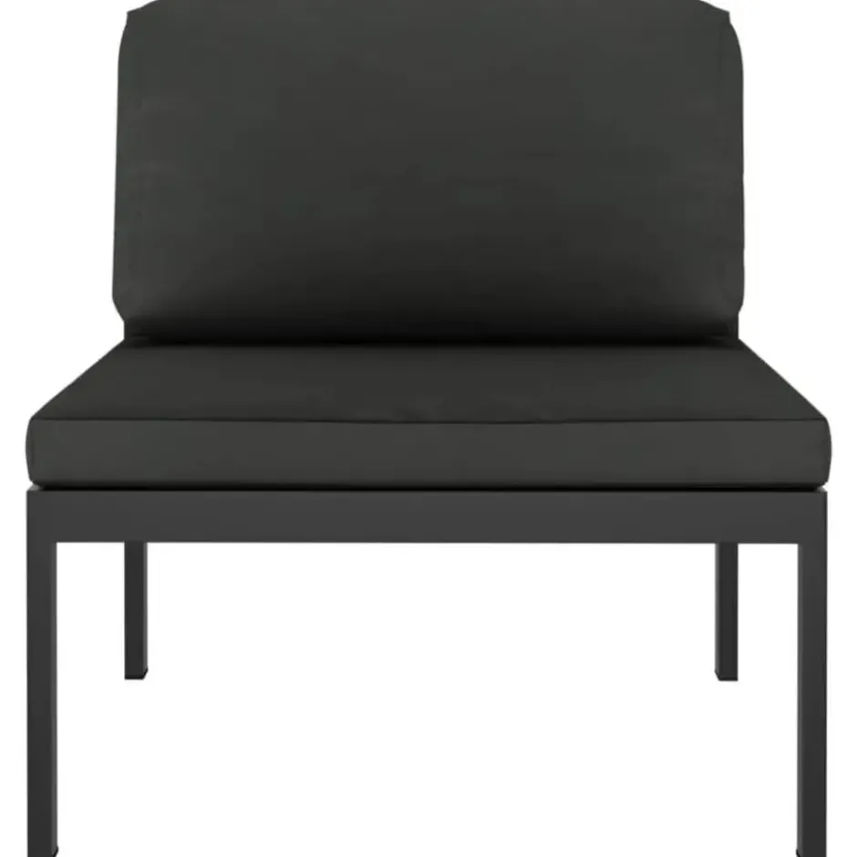 vidaXL - Tweezitsbank - Antraciet - Aluminium