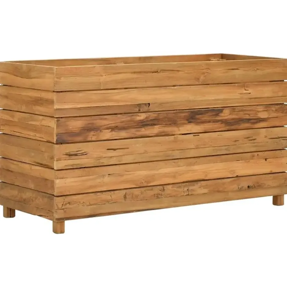 vidaXL - Verhoogde Plantenbak - Bruin - Teakhout - 100 x 40 x 55 cm