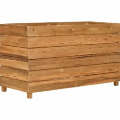 vidaXL - Verhoogde Plantenbak - Bruin - Teakhout - 100 x 40 x 55 cm