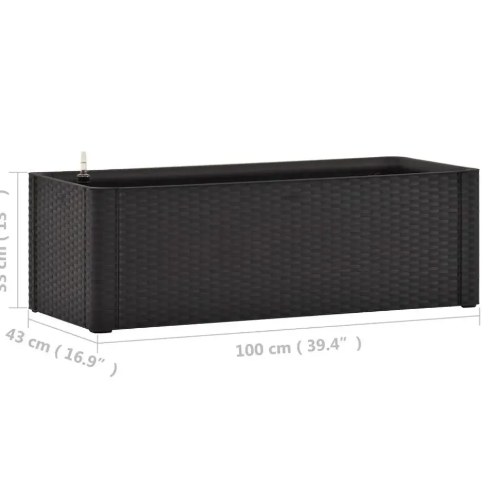 vidaXL - Verhoogde Plantenbak - Antraciet - Polypropyleen - 100 x 43 x 33 cm