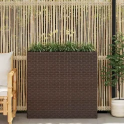 vidaXL - Verhoogde Plantenbak - Bruin - Poly rattan