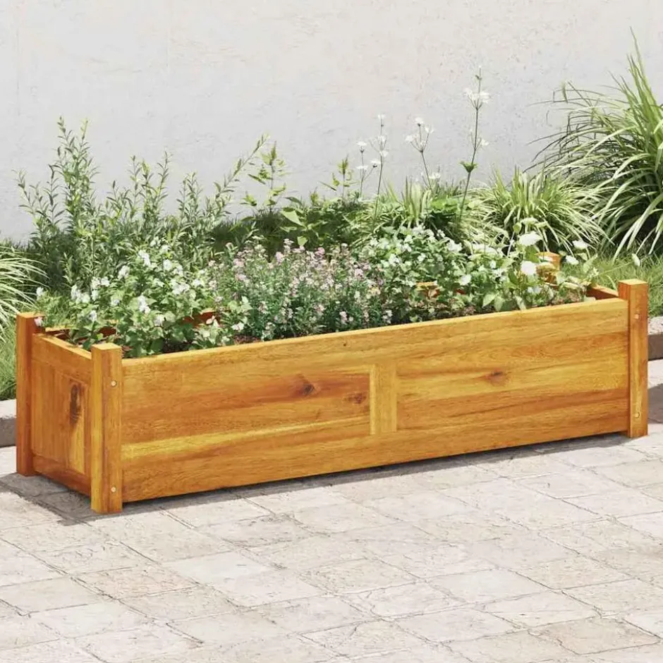 vidaXL - Verhoogde Plantenbak - Bruin - Hout - 100 x 30 x 25 cm