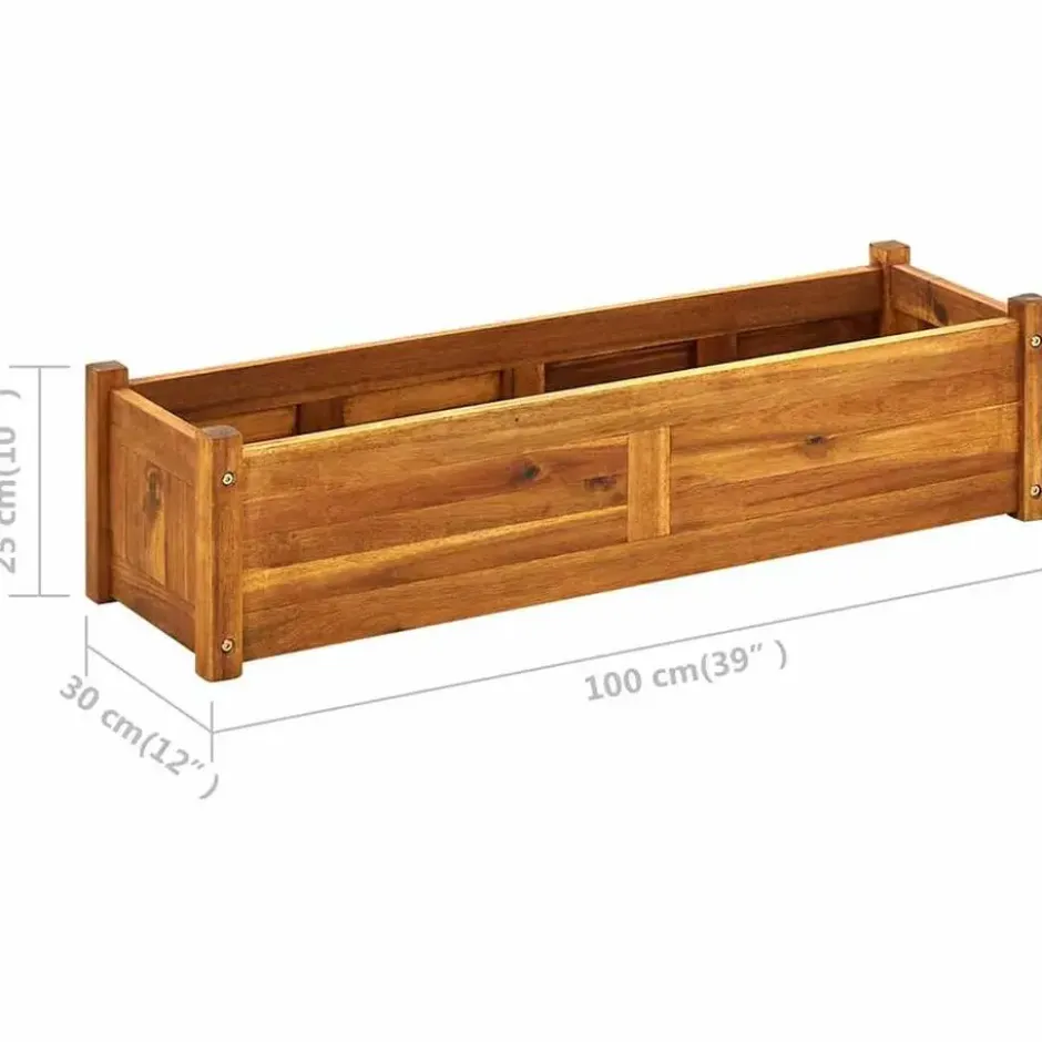vidaXL - Verhoogde Plantenbak - Bruin - Hout - 100 x 30 x 25 cm
