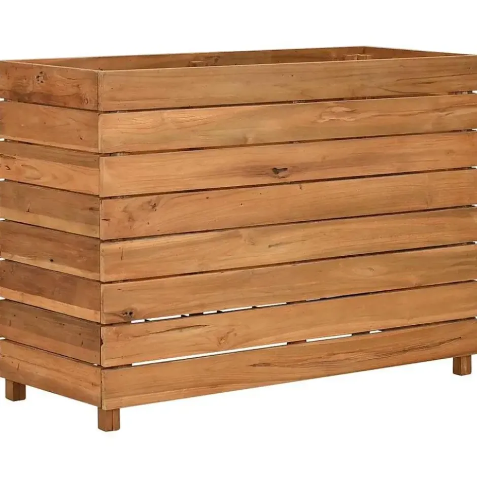 vidaXL - Verhoogde Plantenbak - Bruin - Teakhout - 100 x 40 x 72 cm