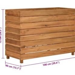 vidaXL - Verhoogde Plantenbak - Bruin - Teakhout - 100 x 40 x 72 cm