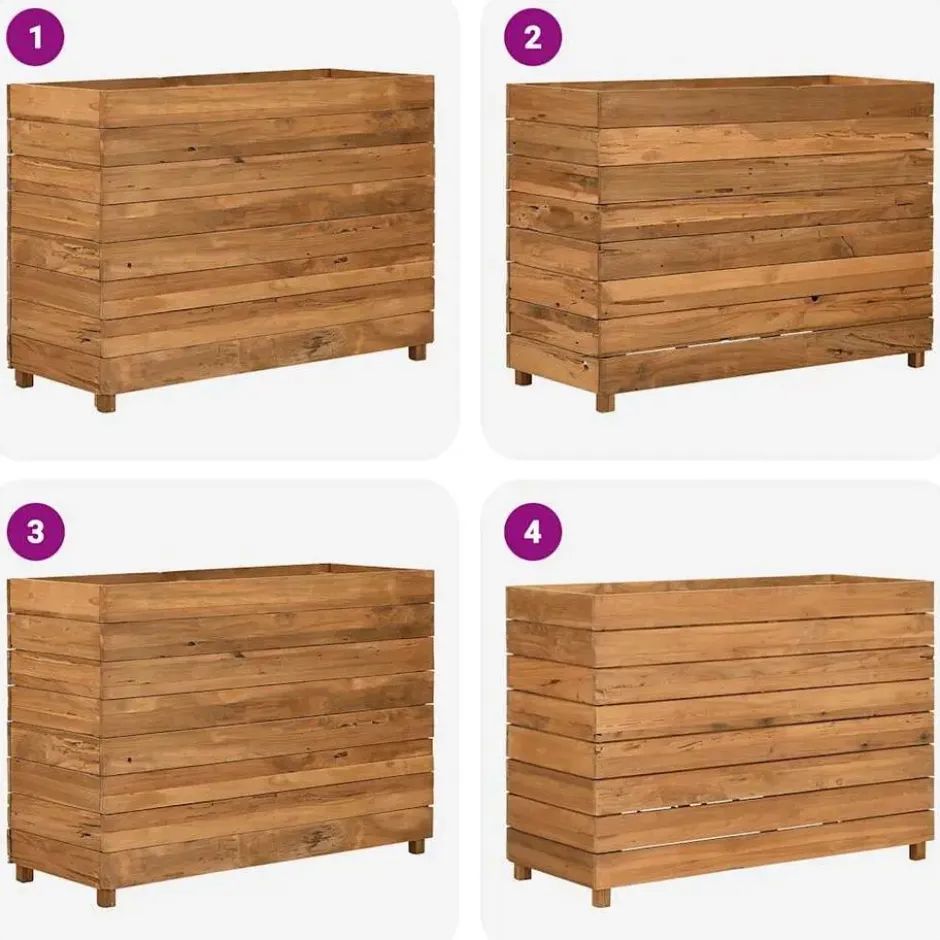 vidaXL - Verhoogde Plantenbak - Bruin - Teakhout - 100 x 40 x 72 cm