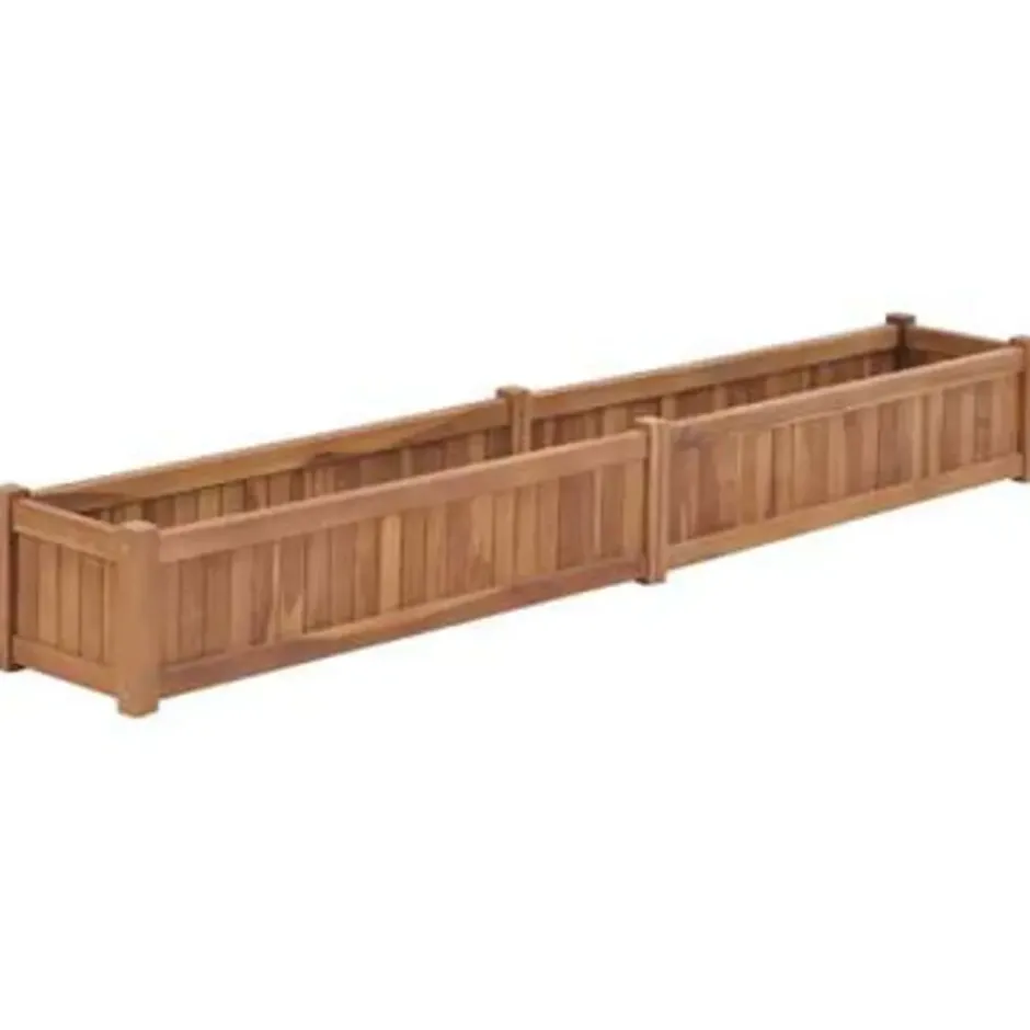 vidaXL - Verhoogde Plantenbak - Bruin - Hout - 200 x 30 x 25 cm