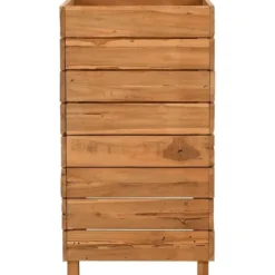 vidaXL - Verhoogde Plantenbak - Bruin - Teakhout - 50 x 40 x 72 cm