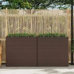 vidaXL - Verhoogde Plantenbak - Bruin - Poly rattan