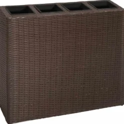 vidaXL - Verhoogde Plantenbak - Bruin - Poly rattan