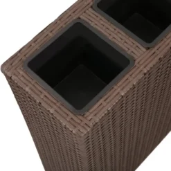 vidaXL - Verhoogde Plantenbak - Bruin - Poly rattan