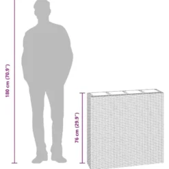 vidaXL - Verhoogde Plantenbak - Bruin - Poly rattan