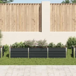 vidaXL - Verhoogde Tuinbak - Antraciet - Staal