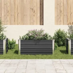 vidaXL - Verhoogde Tuinbak - Antraciet - Staal