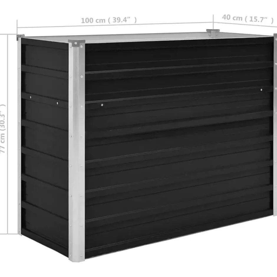 vidaXL - Verhoogde Tuinbak - Antraciet - Staal