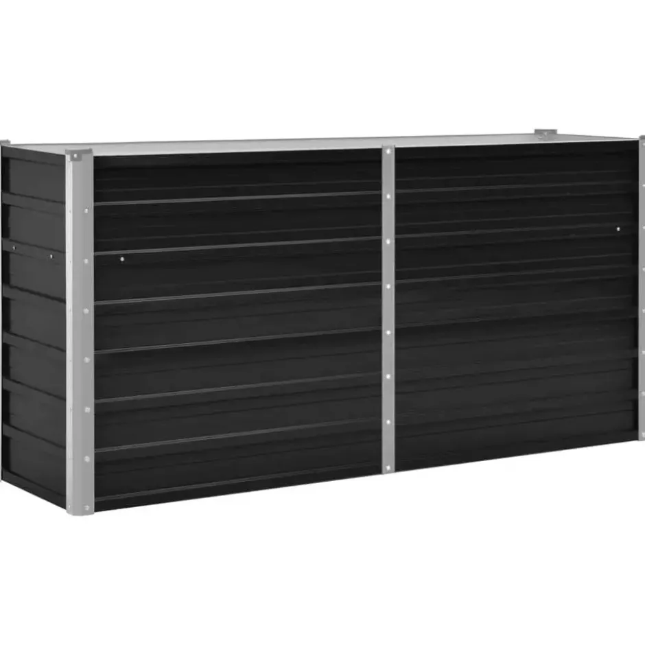 vidaXL - Verhoogde Tuinbak - Antraciet - Staal