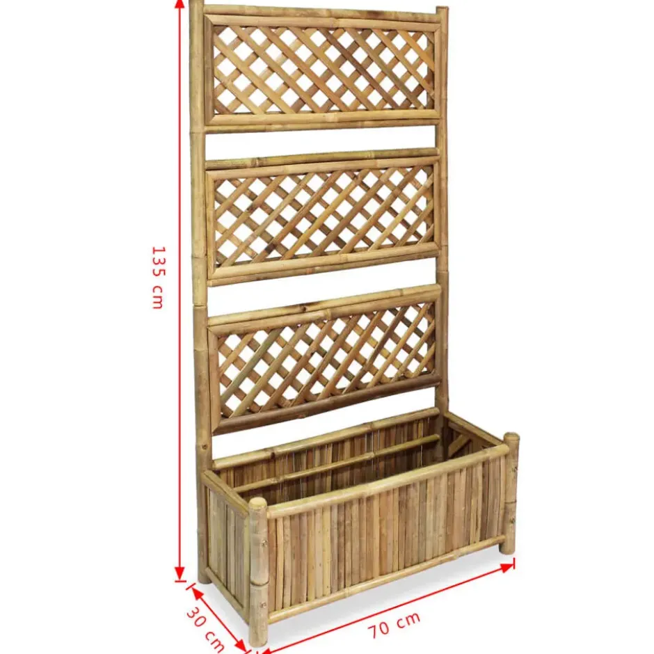 vidaXL - Verhoogde Tuinbak - Bruin - Bamboe - 70 cm