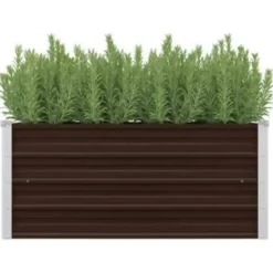 vidaXL - Verhoogde Tuinbak - Bruin - Staal