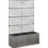 vidaXL - Verhoogde Tuinbak - Grijs - Poly rattan - 83 x 30 x 130 cm