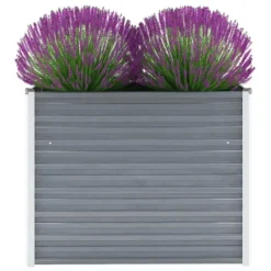 vidaXL - Verhoogde Tuinbak - Grijs - Staal