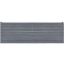 vidaXL - Verhoogde Tuinbak - Grijs - Staal