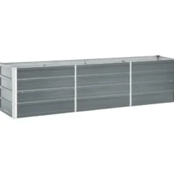 vidaXL - Verhoogde Tuinbak - Grijs - Staal