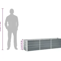 vidaXL - Verhoogde Tuinbak - Grijs - Staal