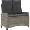 vidaXL - Verstelbare loungebank met kussens - Grijs - Poly rattan - 105x66x93 cm