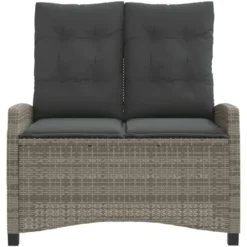 vidaXL - Verstelbare loungebank met kussens - Grijs - Poly rattan - 105x66x93 cm