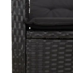 vidaXL - Verstelbare loungebank met kussens - Zwart - Poly rattan - 105x66x93 cm