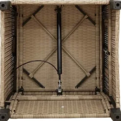 vidaXL - Verstelbare tuinstoel met bijzettafel - Beige - Poly rattan
