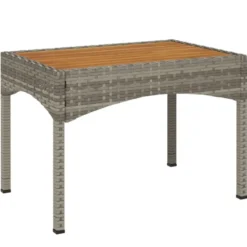 vidaXL - Verstelbare tuinstoelen - Tafel - Grijs - Poly rattan - 3 stuks