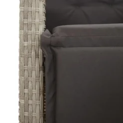 vidaXL - Verstelbare tuinstoelen en voetensteun - Grijs - Poly rattan - 2 stuks